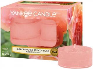 Yankee Candle – čajové svíčky Sun Drenched Apricot Rose (Vyšisovaná meruňková růže), 12 ks