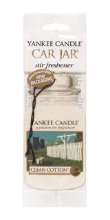 Yankee Candle – Car Jar papírová visačka Clean Cotton, 1 ks
