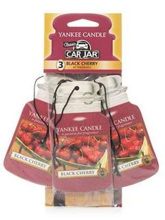Yankee Candle – Car Jar sada papírových visaček Black Cherry (Zralé třešně), 3 ks