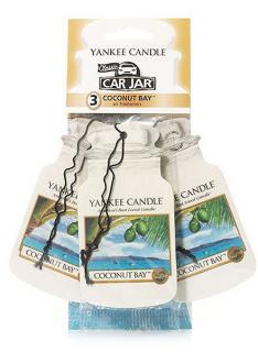 Yankee Candle – Car Jar sada papírových visaček Coconut Bay, 3 ks