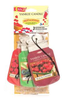 Yankee Candle – Car Jar sada papírových visaček Fruit A Licious, 3 ks