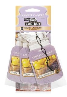 Yankee Candle – Car Jar sada papírových visaček Lemon Lavender, 3 ks