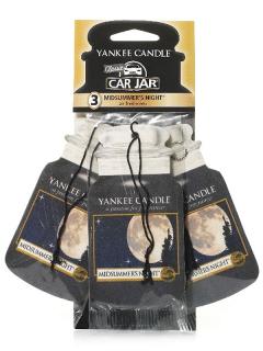 Yankee Candle – Car Jar sada papírových visaček Midsummers Night (Letní noc), 3 ks