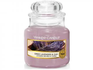 Yankee Candle – Classic vonná svíčka Dried Lavender & Oak (Sušená levandule a dub), 104 g