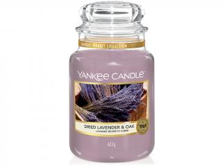 Yankee Candle – Classic vonná svíčka Dried Lavender & Oak (Sušená levandule a dub), 623 g