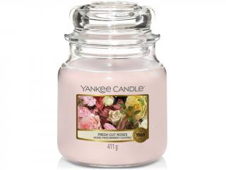 Yankee Candle – Classic vonná svíčka Fresh Cut Roses (Čerstvě nařezané růže), 411 g