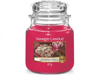 Yankee Candle – Classic vonná svíčka Peppermint Pinwheels (Mátové sušenky), 411 g