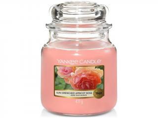 Yankee Candle – Classic vonná svíčka Sun Drenched Apricot Rose (Vyšisovaná meruňková růže), 411 g
