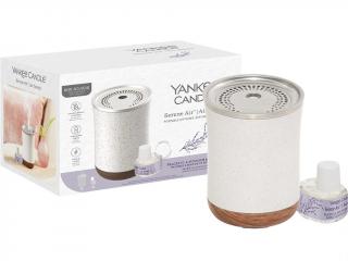 Yankee Candle – difuzér na baterii s USB nabíjením Serene Air™ a náplň Peaceful Lavender & Sea Salt