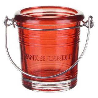 Yankee Candle – Glass Bucket svícen na votivní svíčku, červený