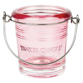 Yankee Candle – Glass Bucket svícen na votivní svíčku, růžový