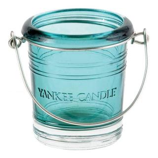 Yankee Candle – Glass Bucket svícen na votivní svíčku, tyrkysový