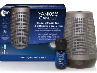 Yankee Candle – sada elektrický difuzér pro klidný spánek bronzový, náplň Calm Night (Klidná noc) 14 ml