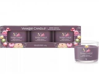 Yankee Candle – sada votivní svíčky ve skle Berry Mochi (Ovocné mochi), 3 x 37 g