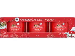 Yankee Candle – sada votivní svíčky ve skle Christmas Eve (Štědrý večer), 3 x 37 g