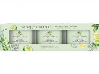 Yankee Candle – sada votivní svíčky ve skle Cucumber Mint Cooler (Okurková limonáda s mátou), 3 x 37 g