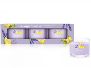 Yankee Candle – sada votivní svíčky ve skle Lemon Lavender (Citron a levandule), 3 x 37 g