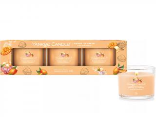 Yankee Candle – sada votivní svíčky ve skle Mango Ice Cream (Mangová zmrzlina), 3 x 37 g