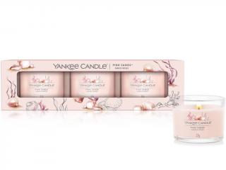 Yankee Candle – sada  votivní svíčky ve skle Pink Sands (Růžové písky), 3 x 37 g