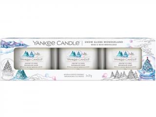 Yankee Candle – sada votivní svíčky ve skle Snow Globe Wonderland (Kouzelná říše sněhového těžítka), 3 x 37 g