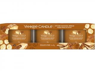 Yankee Candle – sada votivní svíčky ve skle Spiced Banana Bread (Banánový chlebíček s kořením), 3 x 37 g