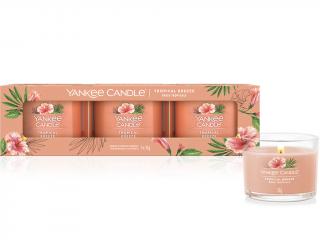 Yankee Candle – sada votivní svíčky ve skle Tropical Breeze (Tropický vánek), 3 x 37 g