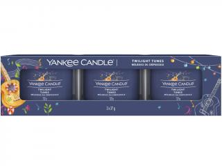 Yankee Candle – sada votivní svíčky ve skle Twilight Tunes (Za soumraku), 3 x 37 g