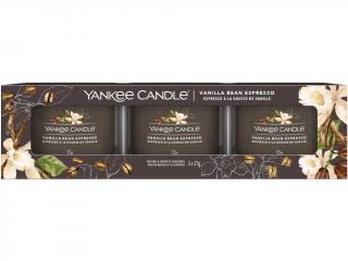 Yankee Candle – sada votivní svíčky ve skle Vanilla Bean Espresso (Espresso s vanilkovým luskem), 3 x 37 g