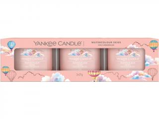 Yankee Candle – sada votivní svíčky ve skle Watercolour Skies (Akvarelová obloha), 3 x 37 g