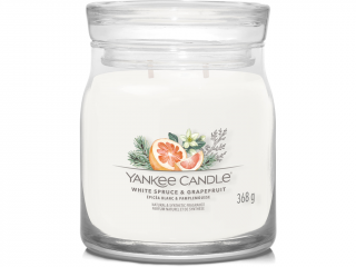 Yankee Candle – Signature svíčka White Spruce & Grapefruit (Bílý smrk a grapefruit) Velikost: střední 368 g
