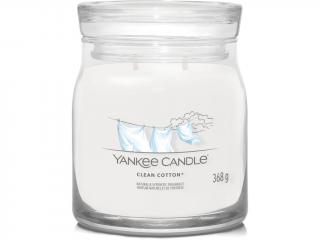 Yankee Candle – Signature vonná svíčka Clean Cotton (Čistá bavlna) Velikost: střední 368 g