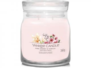 Yankee Candle – Signature vonná svíčka Pink Cherry & Vanilla (Růžové třešně a vanilka) Velikost: střední 368 g