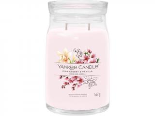 Yankee Candle – Signature vonná svíčka Pink Cherry & Vanilla (Růžové třešně a vanilka) Velikost: velká 567 g