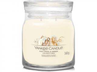 Yankee Candle – Signature vonná svíčka Soft Wool & Amber (Jemná vlna a ambra) Velikost: střední 368 g