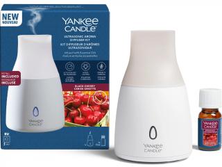 Yankee Candle – ultrazvukový aroma difuzér a vonný olej Black Cherry (Zralé třešně)
