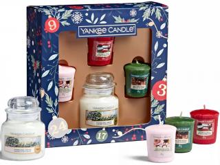 Yankee Candle – vánoční dárková sada 3 ks votivní svíčky, 1 ks malá svíčka Twinkling Lights (Zářící světýlka) 104 g