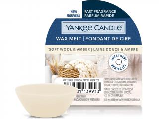 Yankee Candle – vonný vosk Soft Wool & Amber (Jemná vlna a ambra), 22 g