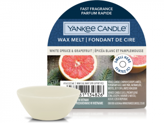Yankee Candle – vonný vosk White Spruce & Grapefruit (Bílý smrk a grapefruit), 22 g