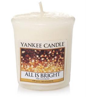 Yankee Candle – votivní svíčka All Is Bright (Všechno jen září), 49 g