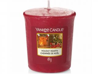 Yankee Candle – votivní svíčka Holiday Hearth (Sváteční krb), 49 g