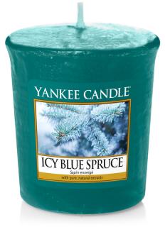 Yankee Candle – votivní svíčka Icy Blue Spruce (Ojíněný modrý smrk), 49 g