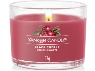 Yankee Candle – votivní svíčka ve skle Black Cherry (Zralé třešně), 37 g