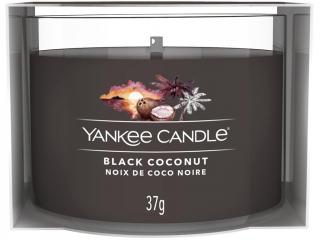 Yankee Candle –  votivní svíčka ve skle Black Coconut (Černý kokos), 37 g