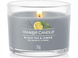 Yankee Candle –  votivní svíčka ve skle Black Tea & Lemon (Černý čaj s citrónem), 37 g