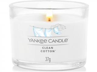 Yankee Candle –  votivní svíčka ve skle Clean Cotton (Čistá bavlna), 37 g