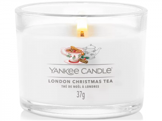 Yankee Candle –  votivní svíčka ve skle London Christmas Tea (Vánoční čaj v Londýně), 37 g