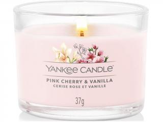 Yankee Candle –  votivní svíčka ve skle Pink Cherry & Vanilla (Růžové třešně a vanilka), 37 g