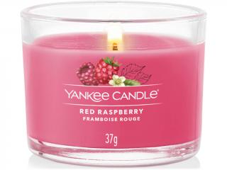 Yankee Candle –  votivní svíčka ve skle Red Raspberry (Červená malina), 37 g