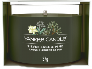 Yankee Candle –  votivní svíčka ve skle Silver Sage & Pine (Stříbrná šalvěj a borovice), 37 g