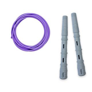 Katana Rope Basic s PVC lankem Průměr lanka: 4mm (ženy, děti), Barva lanka: Fialová, Barva rukojeti: Šedá
